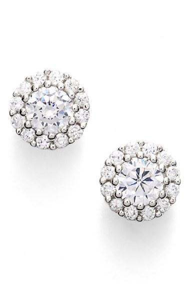 Women's Nordstrom Precious Metal Plated 0.50ct Tw Cubic Zirconia Stud Earrings