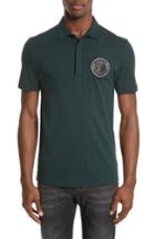 Men's Versace Collection Crest Patch Jersey Polo - Green