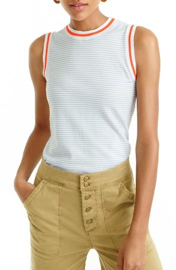 Women's J.crew Jackie Stripe Cotton Shell