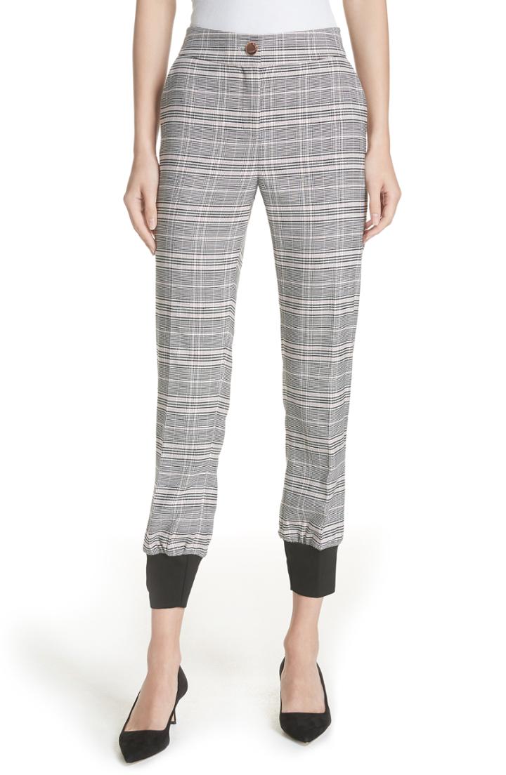 Women's Ted Baker London Ted Working Title Kimmt Check Plaid Trousers - Grey