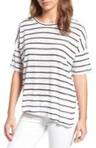 Women's Cupcakes And Cashmere Liberty Stripe Linen Tee, Size - White
