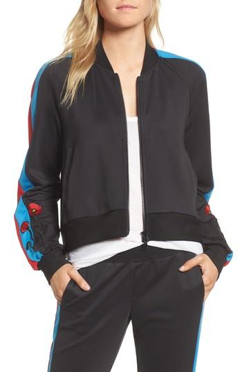 Women's Pam & Gela Crop Track Jacket, Size - Black