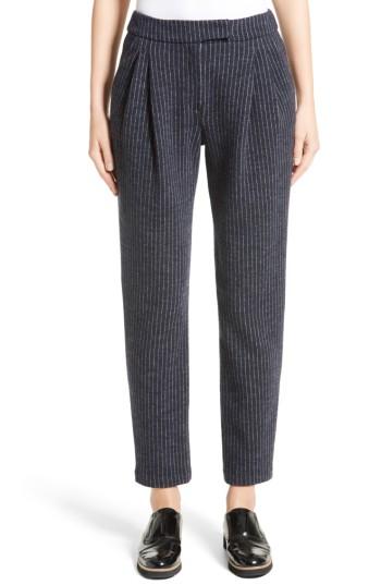 Women's Armani Collezioni Pinstripe Pleat Front Jersey Pants