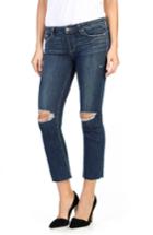 Women's Paige Legacy - Colette High Waist Raw Hem Crop Flare Jeans - Blue