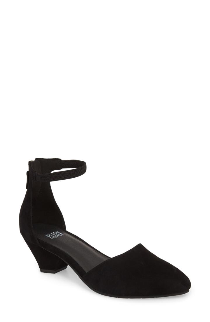 Women's Eileen Fisher Just Open Sided Pump .5 M - Black