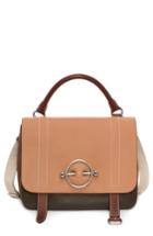J.w.anderson Disc Leather Top Handle Satchel - Brown