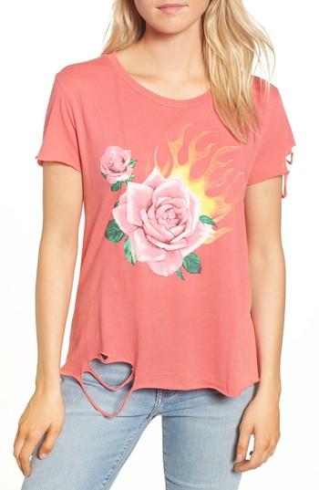 Women's Wildfox Rose Blaze Stellar Tee - Red