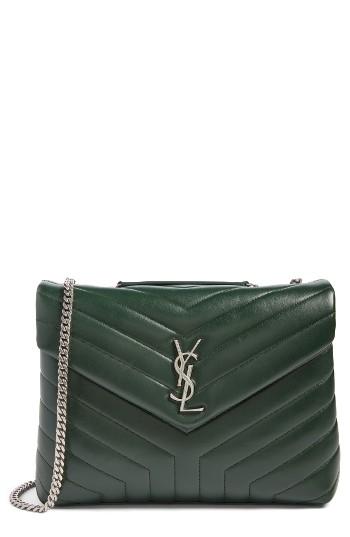 Saint Laurent Medium Loulou Calfskin Leather Shoulder Bag - Green