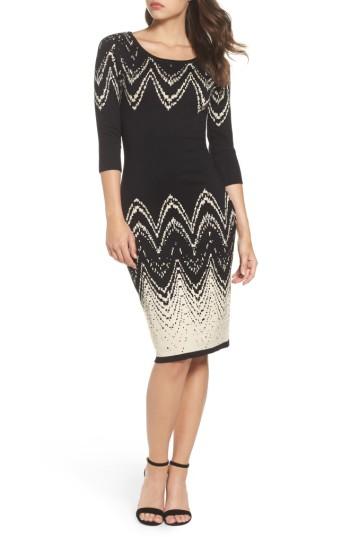 Women's Gabby Skye Print Sweater Dress - Black