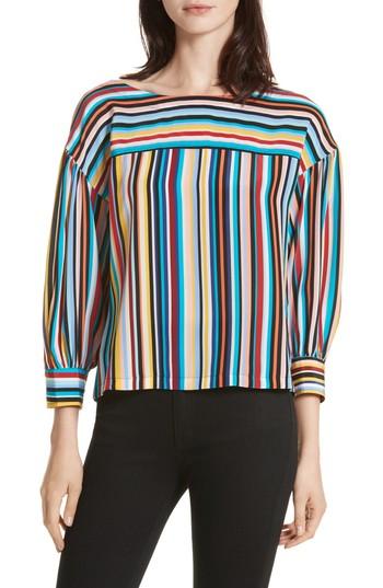 Women's Tracy Reese Stripe Silk Top - Blue