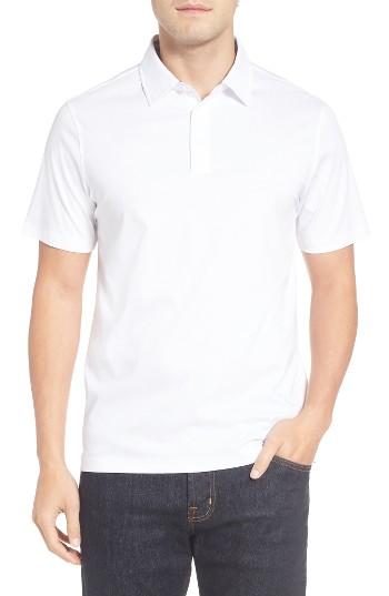 Men's Bugatchi Jersey Polo - White