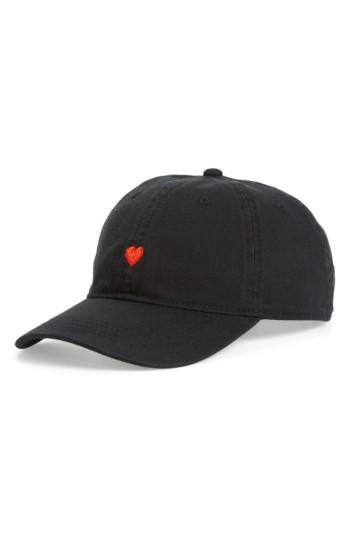 Women's Body Rags Clothing Co. Micro Heart Baseball Cap - White
