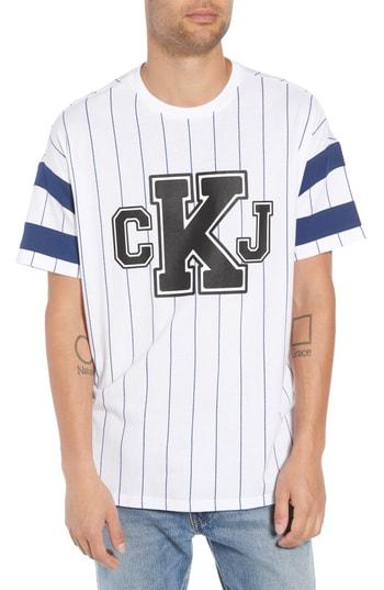 Men's Calvin Klein Jeans Logo Graphic Baseball T-shirt - White