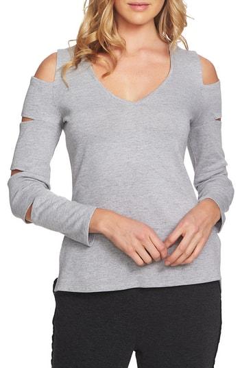 Women's 1.state Cold Shoulder Slash Sleeve Top - Grey