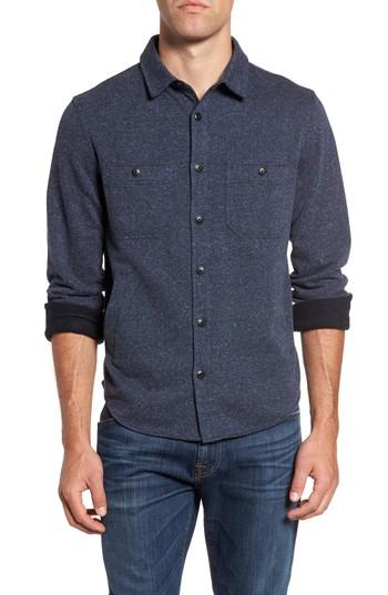 Men's Grayers Bayswater Modern Fit Heathered Shirt Jacket, Size - Blue
