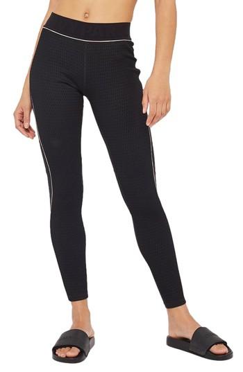 Women's Ivy Park Fishnet Jacquard Ankle Leggings - Black