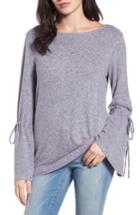 Women's Caslon Cozy Bell Sleeve Top, Size - Purple