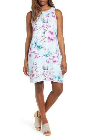 Women's Tommy Bahama Print Frayed Trim Shift Dress - Blue