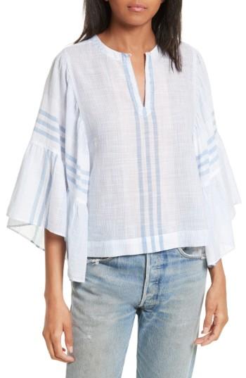 Women's La Vie Rebecca Taylor Bell Sleeve Stripe Top - Blue