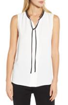 Women's Ming Wang Tie Neck Blouse - White