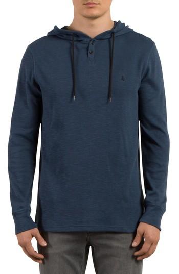 Men's Volcom Murphy Thermal Hoodie, Size - Blue