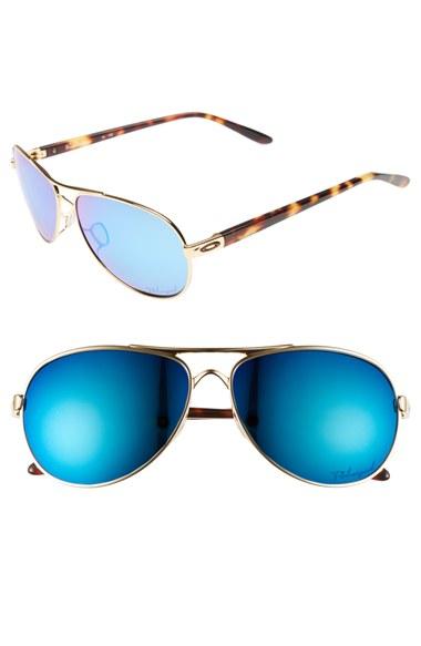 Women's Oakley 'feedback' 59mm Polarized Sunglasses - Polished Gold/ Iridium/ Polar