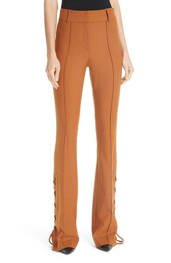 Women's Veronica Beard Halsey Lace-up Hem Pants - Brown