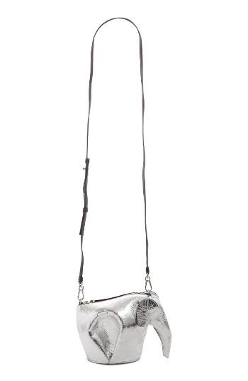 Loewe Mini Elephant Calfskin Leather Crossbody Bag - Metallic
