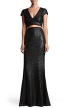 Women's Dress The Population Cara Sequin Two-piece Gown - Black