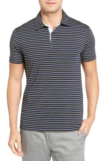 Men's Bobby Jones File Tech Stripe Golf Polo - Blue