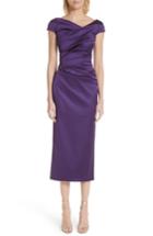Women's Talbot Runhof Stretch Duchess Satin Dress - Purple
