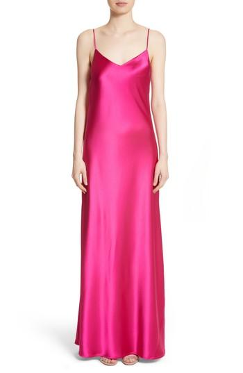Women's Galvan Satin Maxi Slipdress Us / 38 Fr - Pink