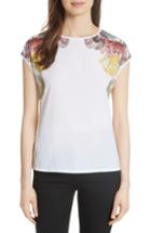 Women's Ted Baker London Anee Tranquility Woven Front Top - White