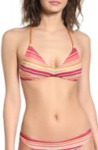 Women's Rvca Stripe Type Triangle Bikini Top