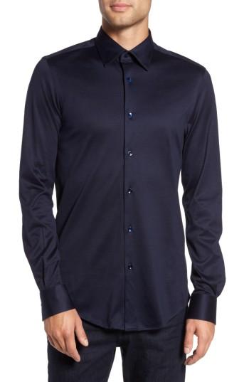 Men's Pal Zileri Jersey Sport Shirt - Blue