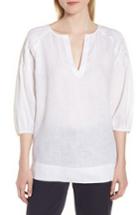 Women's Nordstrom Signature Pintuck Linen Peasant Top - White