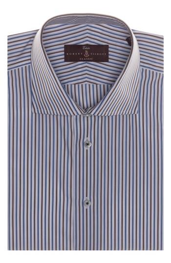 Men's Robert Talbott Tailored Fit Stripe Dress Shirt - Brown