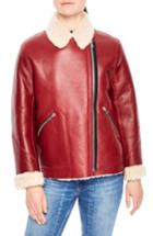 Women's Sandro Genuine Shearling Jacket - Pink