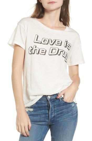 Women's Junk Food Love Is The Drug Tee - White