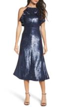 Women's C/meo Collective Illuminated Sequin Ruffle Midi Dress - Blue