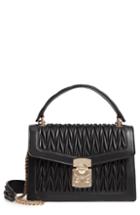 Miu Miu Confidential Matelasse Quilted Lambskin Leather Top Handle Bag - Black