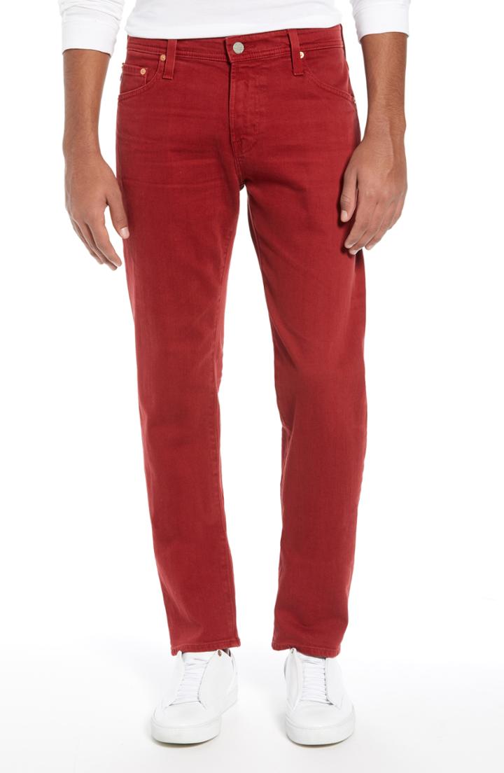 Men's Ag Tellis Slim Fit Jeans - Red
