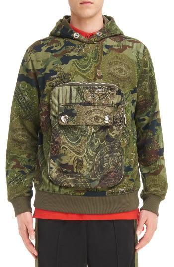 Men's Givenchy Zip Pocket Print Hoodie