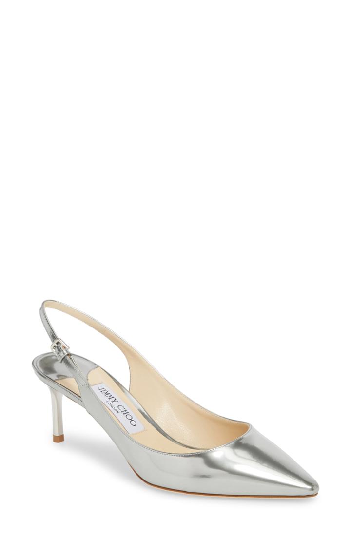 Women's Jimmy Choo Erin Metallic Slingback Pump .5us / 34.5eu - Metallic