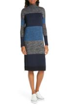 Women's Rag & Bone/jean Bowery Stripe Turtleneck Sweater Dress, Size - Blue