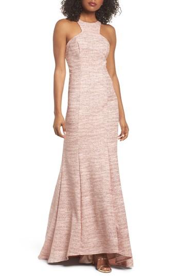 Women's Xscape Glitter Trumpet Gown - Pink