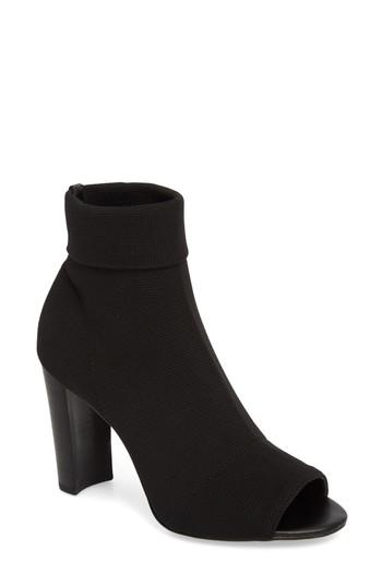 Women's Avec Les Filles Mariah Stretch Peep Toe Bootie .5 M - Black