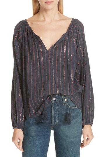 Women's Mes Demoiselles Elize Lyrical Peasant Blouse Us / 36 Fr - Blue