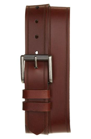 Men's 1901 Line Edge Roller Buckle Leather Belt - Brown