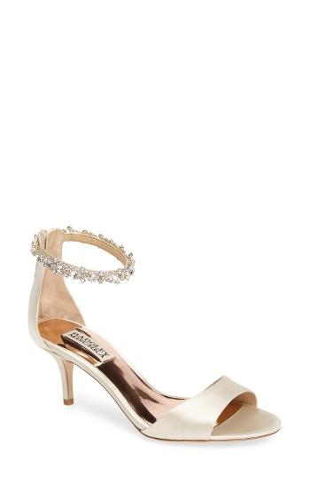Women's Badgley Mischka Geranium Embellished Sandal .5 M - Ivory